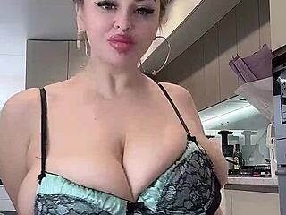 Bored Housewife Flaunts Her Massive Natural Breasts