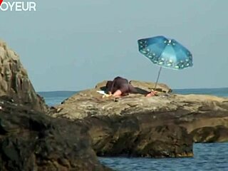 Tanned wife flashes nude then rides cock hard in public beach sex