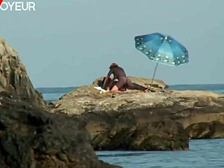 Tanned wife flashes nude then rides cock hard in public beach sex