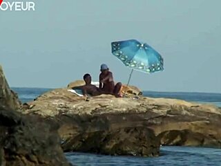 Tanned wife flashes nude then rides cock hard in public beach sex