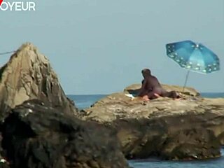 Tanned wife flashes nude then rides cock hard in public beach sex