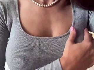 stepmom's big tits tempt during homemade webcam massage session