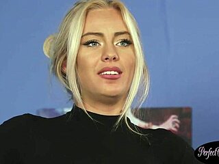 small tits uk babe kneels for pov cock blowjob cum facial