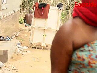 African hubby spies chubby neighbor bathing then creampies her wet pussy