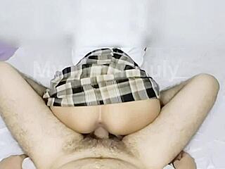 perverted 18yo latina schoolgirl lets older man take her home for tight pussy creampie pounding
