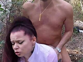 Kat Loba rides cock in wild mountain carpool fuck session