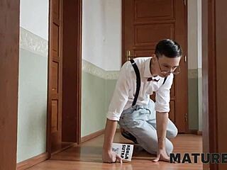 mature czech blonde builds tension in seductive waiting game