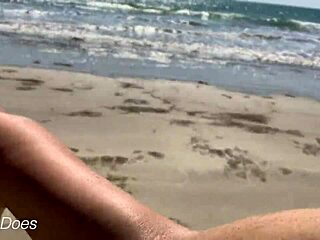 wife dares full nude walk exposing everything on public beach