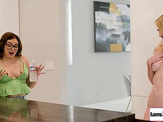 stepmom shows stepdaughter how to lick her big tits in 69 😏👅