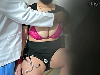 indian doctor grabs lady patient's tits boobs hospital exam turns hands-on