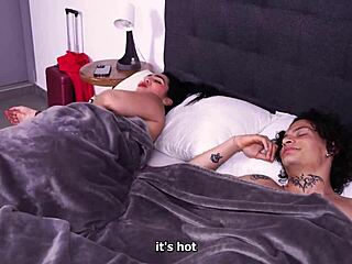 WOW! STEPSON SHARES HOTEL BED WITH BIG-ASS STEPMOM - CAN HE RESIST?