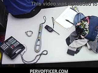 Security guard succumbs to teen burglar's seductive 18+ charms in garage punishment