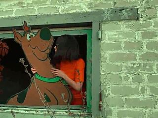 velma cosplays scooby doo mystery solver in public outdoor roleplay adventure