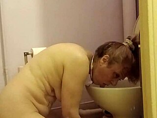 french maid slave bound in toilet for public bdsm degradation and dirty talk