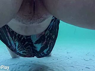 stranger's underwater beach creampie floods my wet milf pussy