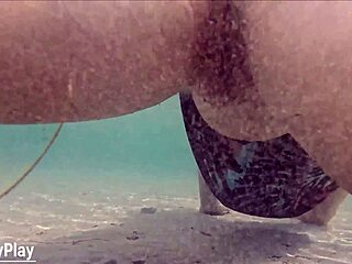 stranger's underwater beach creampie floods my wet milf pussy
