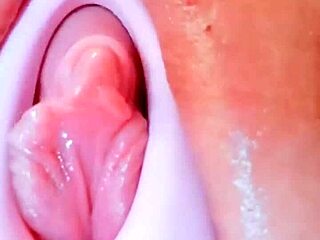 i'm massaging my tight shaved pussy lips with toys till orgasm hits hard.