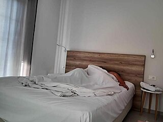 I'm stuck sharing this hotel room with my sexy stepmom and her huge tits tempt me constantly