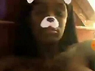 huge ebony tits bounce for hush money in steamy live instagram cash fuck