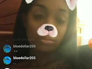 huge ebony tits bounce for hush money in steamy live instagram cash fuck