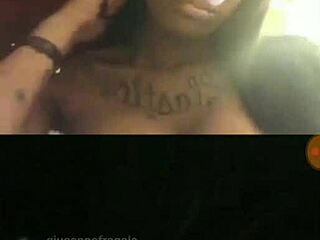huge ebony tits bounce for hush money in steamy live instagram cash fuck