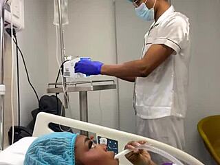 horny doctor pounds ebony teen patient with monster cock creampie blast