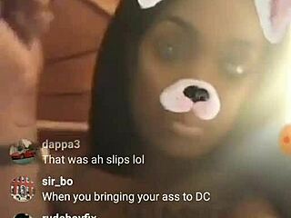 huge ebony tits bounce for hush money in steamy live instagram cash fuck