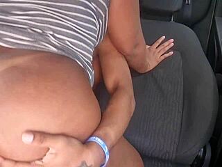 jujuba's first time bareback pussy pounding and creampie ride in salvador car part 2