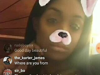 huge ebony tits bounce for hush money in steamy live instagram cash fuck