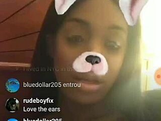 huge ebony tits bounce for hush money in steamy live instagram cash fuck