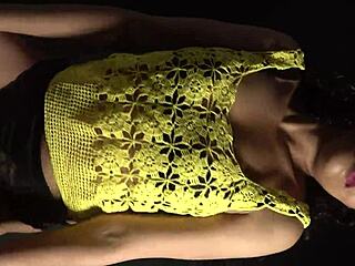 hips sway seductively in sexy outfit with long nails to music beat