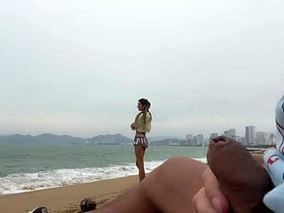 Pigtails Teen Flashes Huge Tits Outdoor and Jerks Cock to Facial Cumshot
