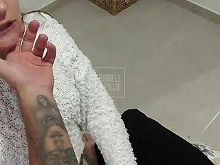 submissive blonde gives best husband blowjob