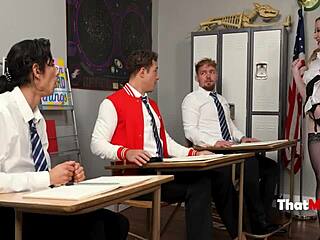 what if teacher turned sex ed into hands-on milf gangbang lesson?