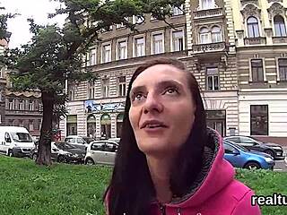 A cute Czech shop girl strips and rides POV after temptation strikes