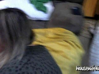 Wife's cute fuck doll pussy takes doggystyle pounding ending in facial cumshot