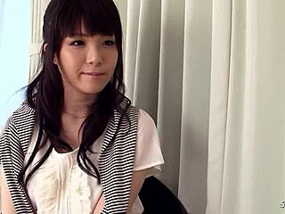 Petite Japanese Teen's First Uncensored Creampie Casting Ride