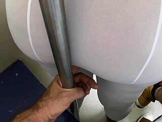 dude that horny milf stranger rubbed my cock for handjob on subway train!