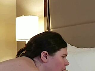 her fat tits bounce wildly sucking that huge cock nonstop