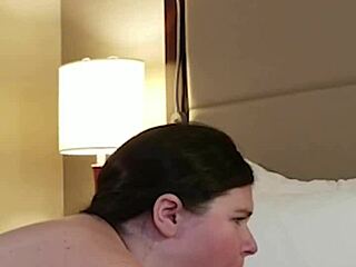 her fat tits bounce wildly sucking that huge cock nonstop