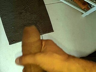 Old amateur husband strokes cock close-up in bathroom for cuckold solo play