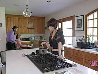 woman cooks dick inside while girl studies sucking progressive family taboo