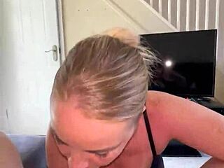 stepson gets happy from my blowjob tits jumping huge dick