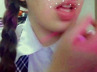 hey wanna see this shy pigtail student rub her pussy on cam first time?