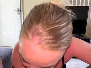 stepson gets happy from my blowjob tits jumping huge dick