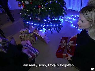 feel the thrill as two blonde moms get their asses pounded under the christmas tree then dp'd on piano! 