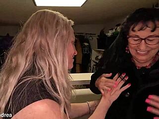 Lesbian grannies lick feet in fetish play to orgasm