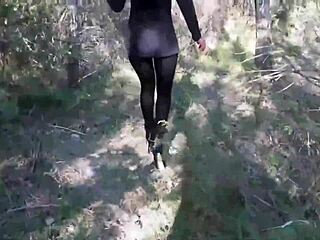Milf Struts In Sheer Pantyhose And Sky-High Heels Preview