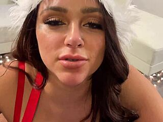 hey zoey foxx gives sloppy christmas bj then doggy