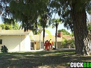 Cuckold Couple Shares Hotwife with Black Convicts in Steamy MMF Threesome